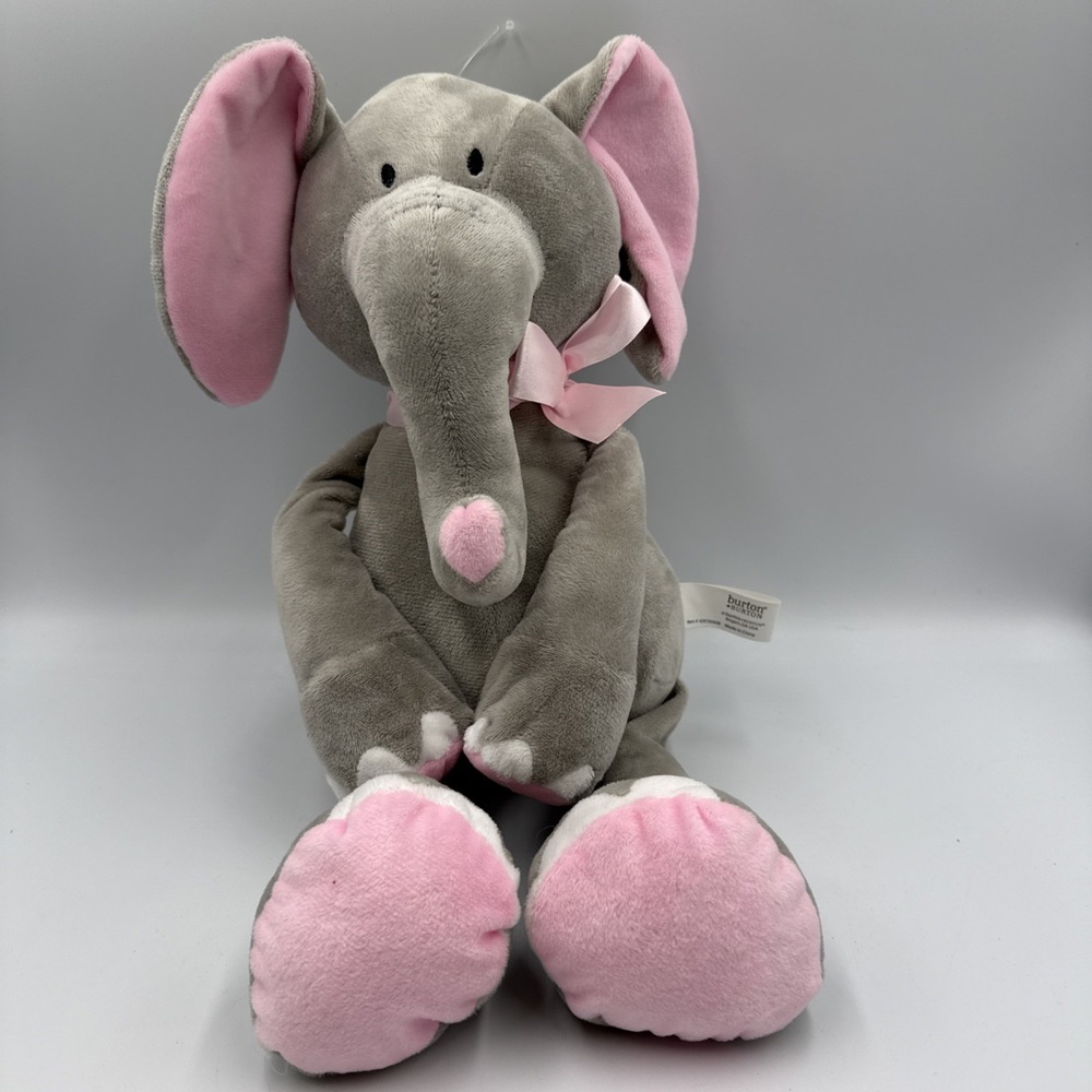 Burton & Burton Gray Elephant Plush Stuffed Animal 14" Floppy